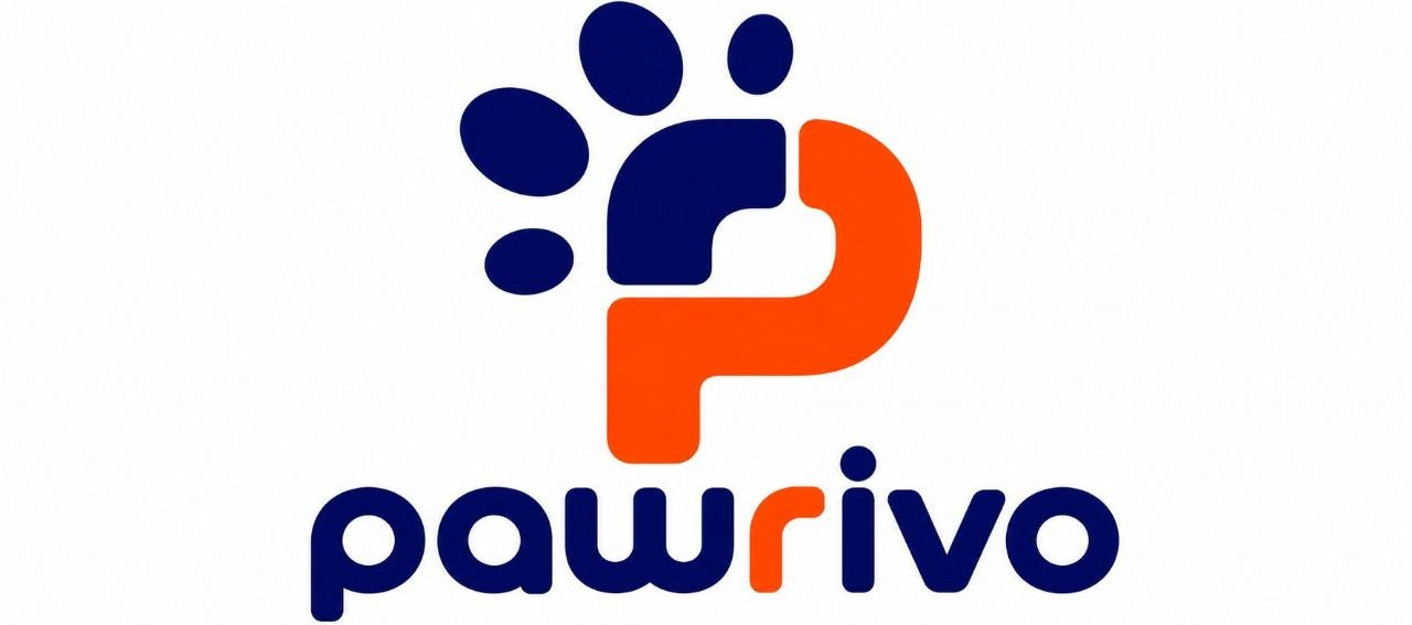 Logo of pawrivo with a blue paw print and orange 'P' on a white background