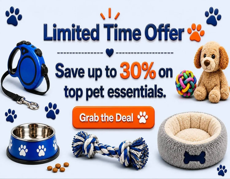 Save up to 30 percent on pet accessories including leash, toys, bowls, and pet beds for dogs and cats.